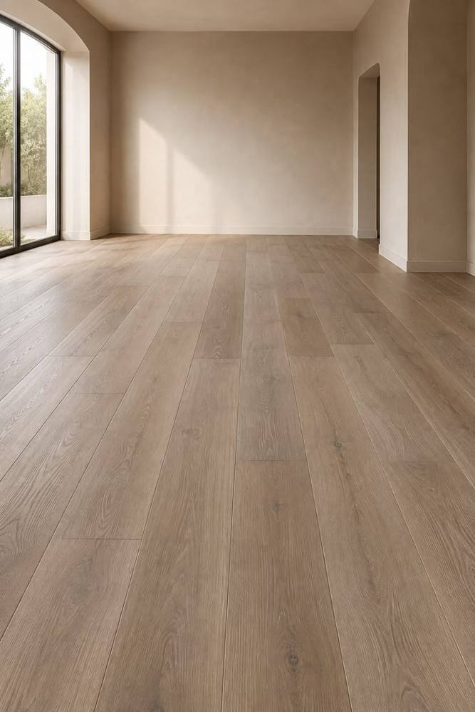 Ambiente con tablas anchas de vinílico